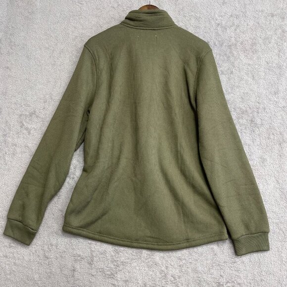 NWOT BC Clothing Co. Heritage Olive Green Men's M Sherpa Waffle Knit Quarter-Zip - Picture 4 of 10
